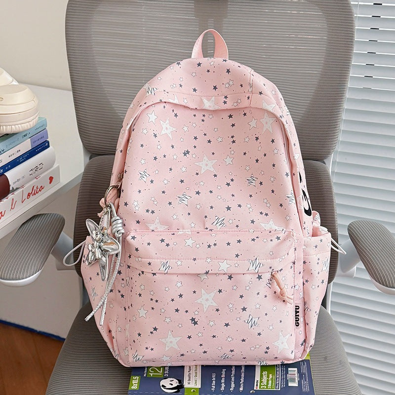 Stylish Star-Patterned School Backpack Kalsten
