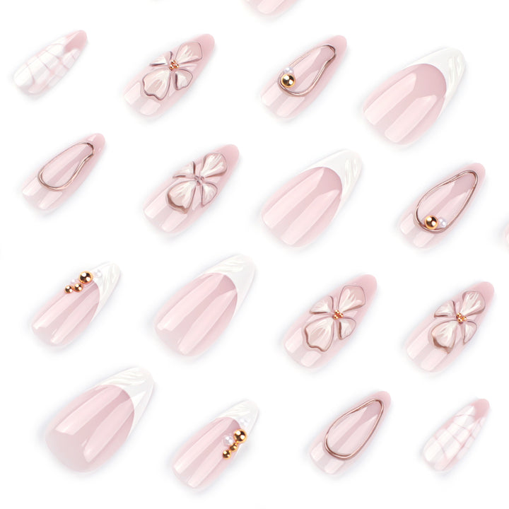 Artful stiletto nails with floral and shimmering decor Kalsten
