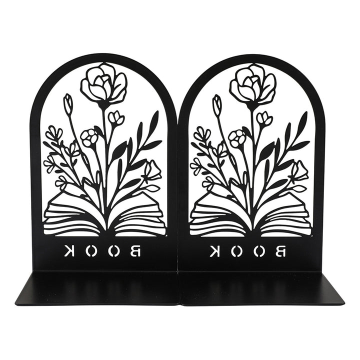 Elegant Floral Metal Bookends