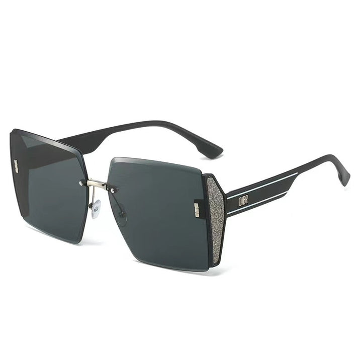 Ladies extravagant square sunglasses frame with glittering accents Kalsten