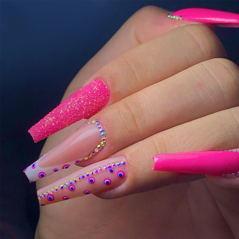 Glamorous Glittery Stiletto Press-On Nails Kalsten