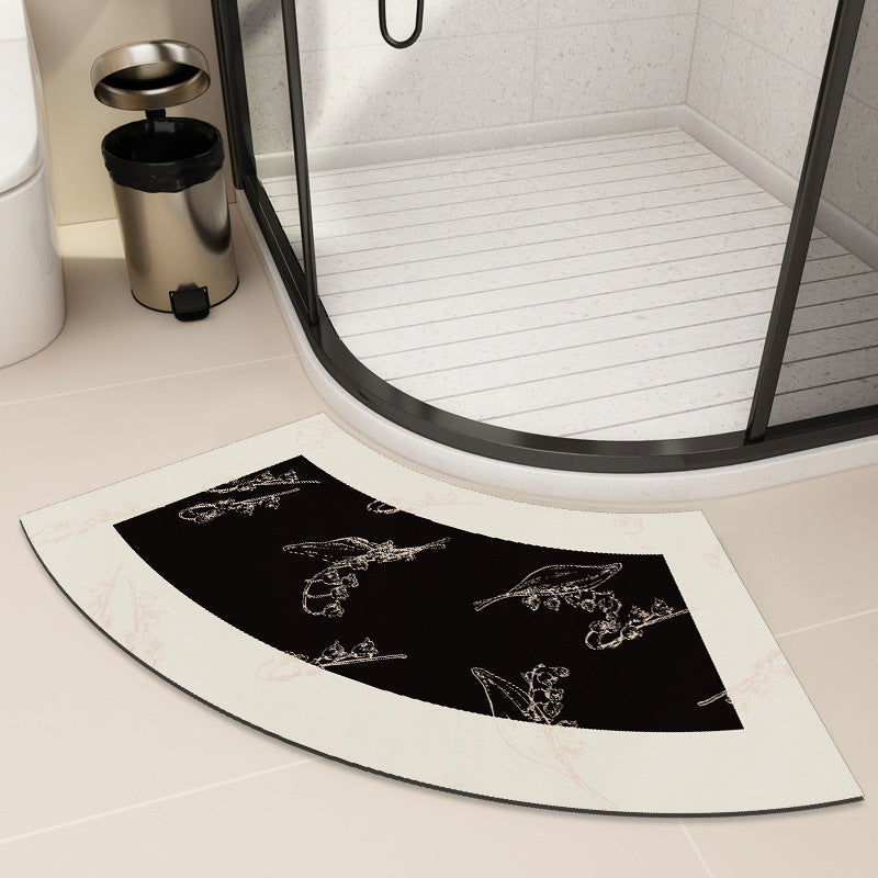 Curved Water-Absorbent Bathroom Mat