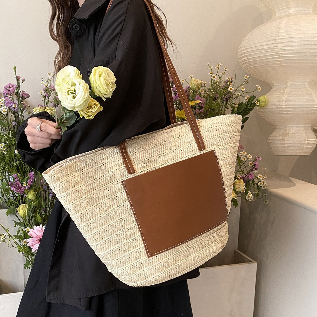 Beach bag with integrated leather pouch Kalsten