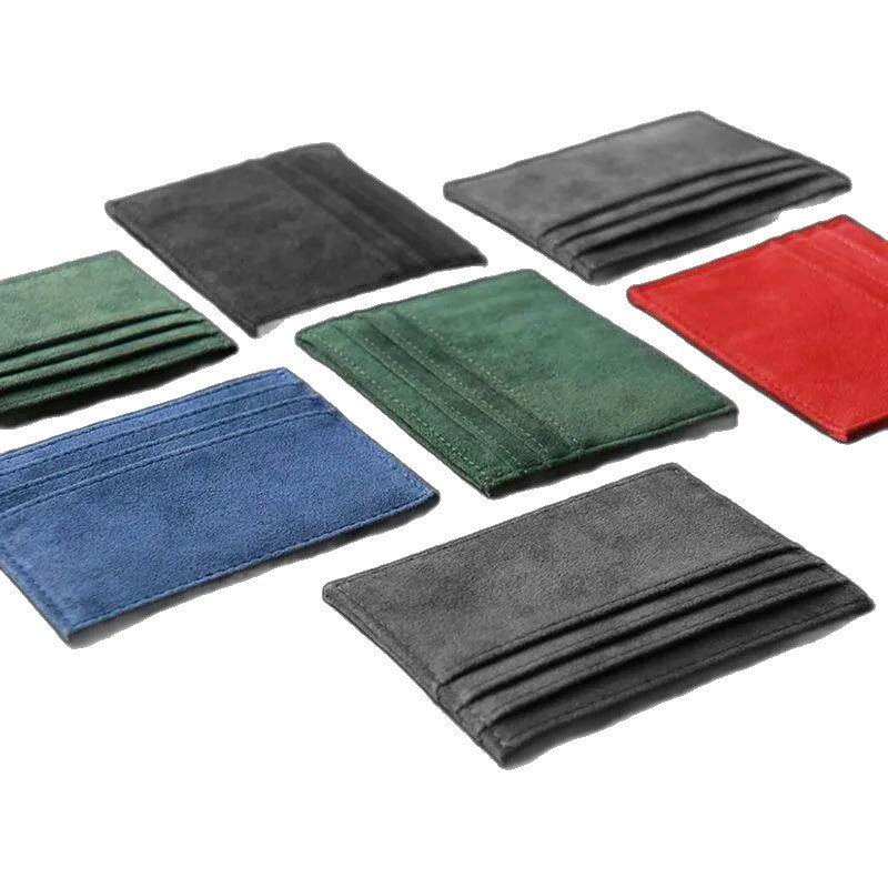 Textured Leather Card Holder Wallet
