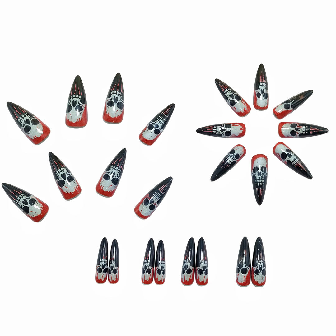 Artificial nails with creepy skull design Kalsten