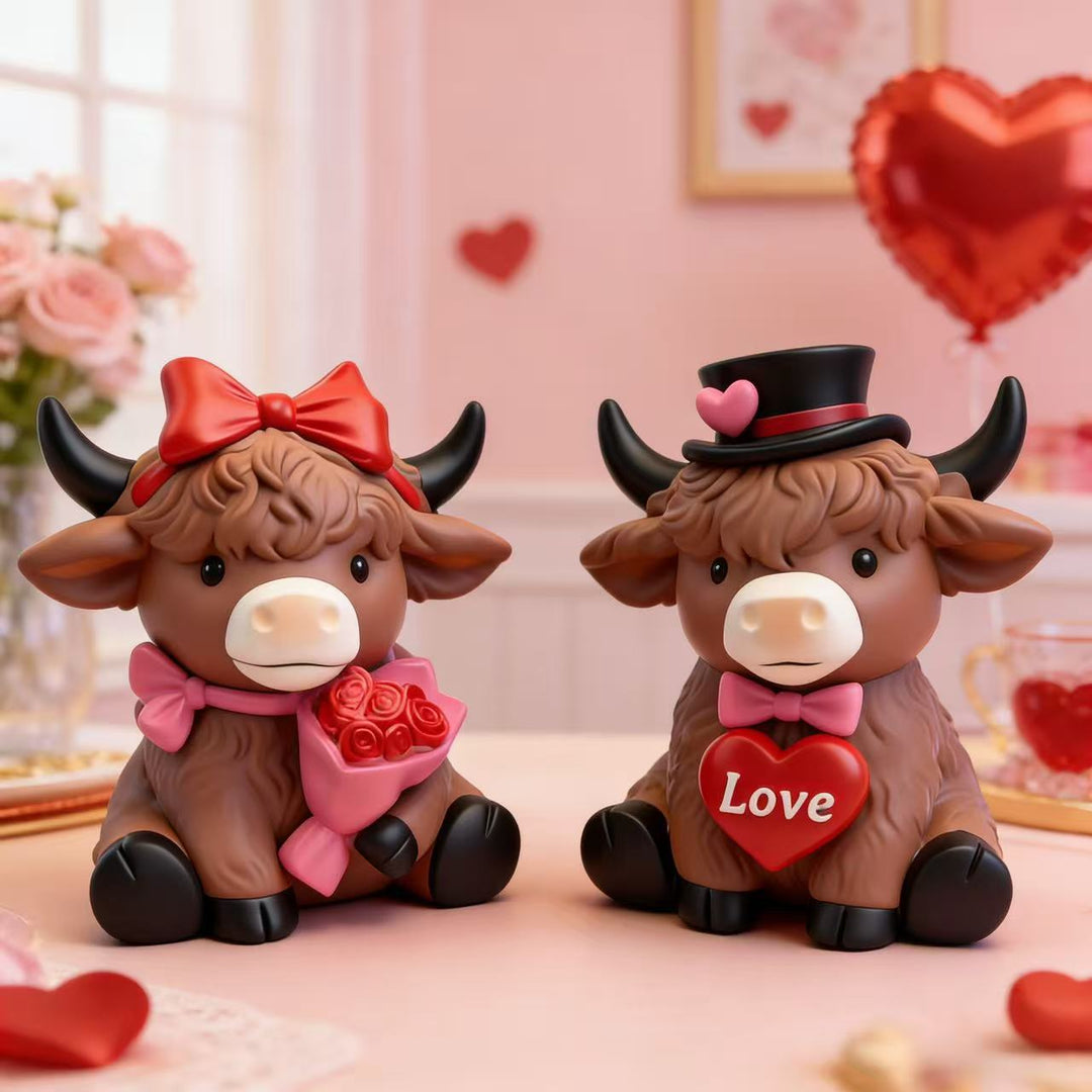 Decorative Highland Cattle Duo Stones Kalsten