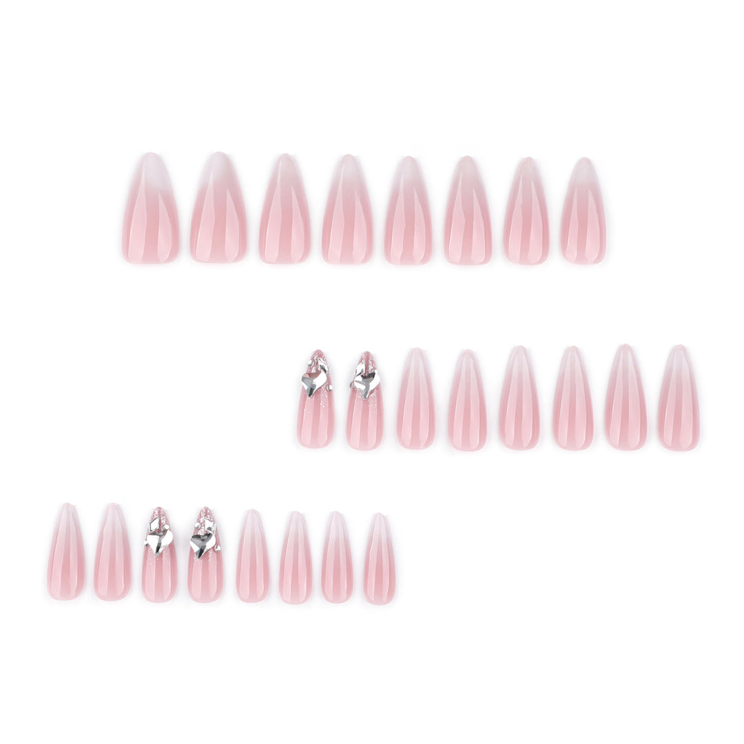 Elegant Stiletto Artificial Nails with Glitter Accents Kalsten