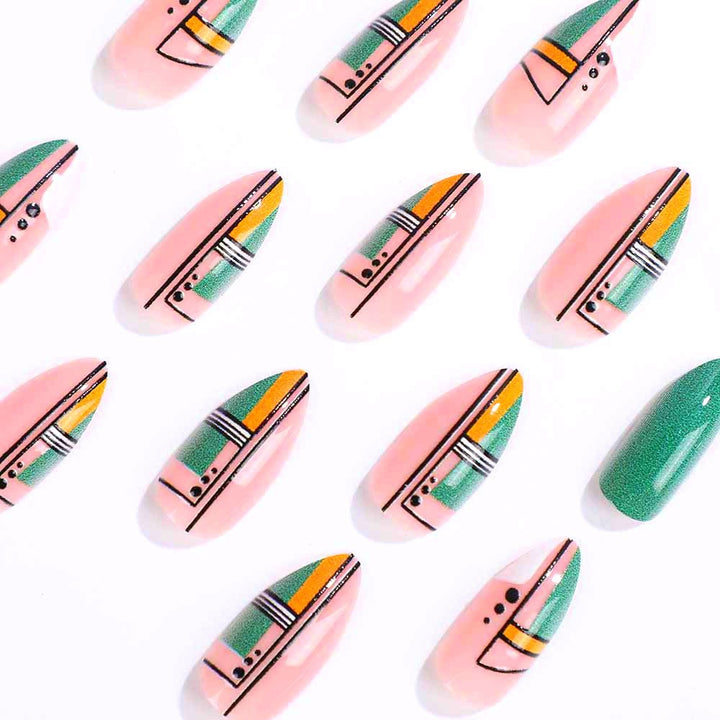 Creative design artificial nails with piano keys motif Kalsten