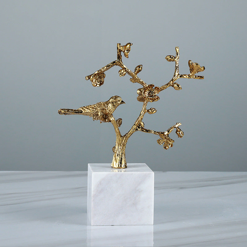 Ornate Bird and Blossom Sculpture