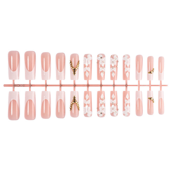 Art nail set with refined flower and glitter elements Kalsten
