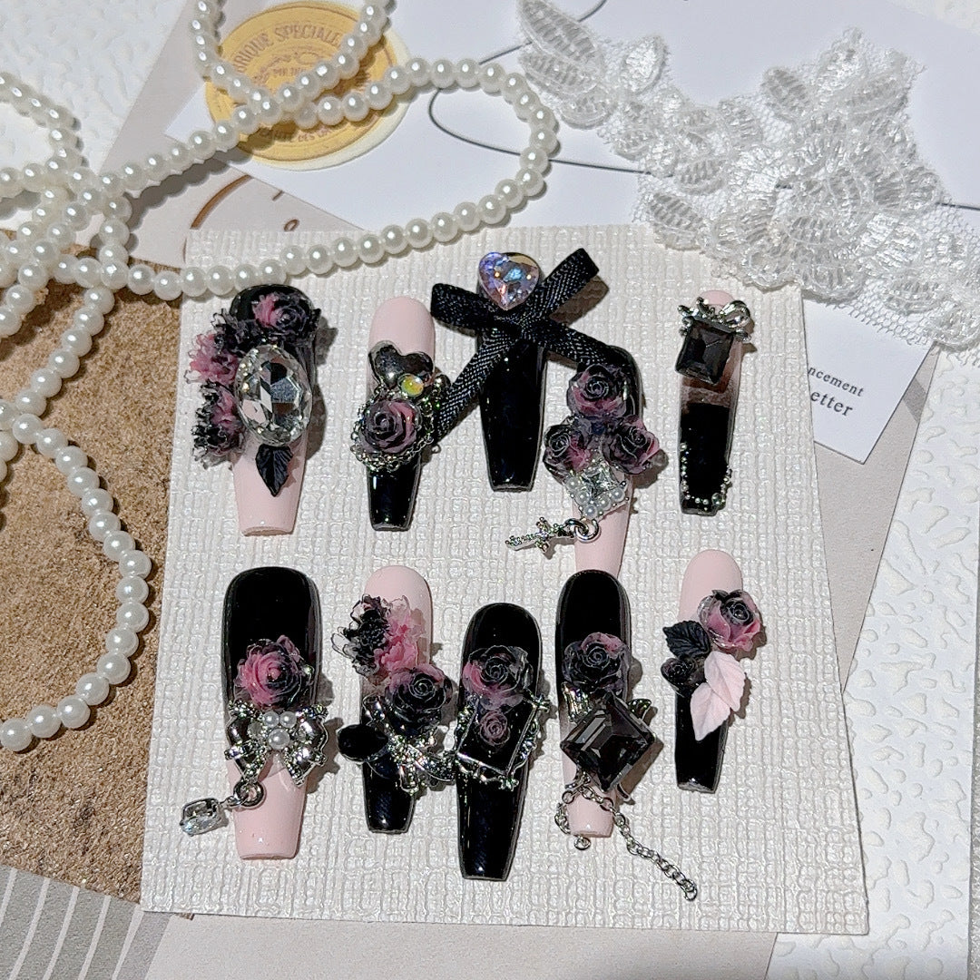 Elegant Decorative Press-On Nail Set