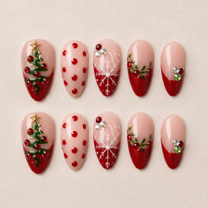 Festive artificial nails with Christmas motifs Kalsten