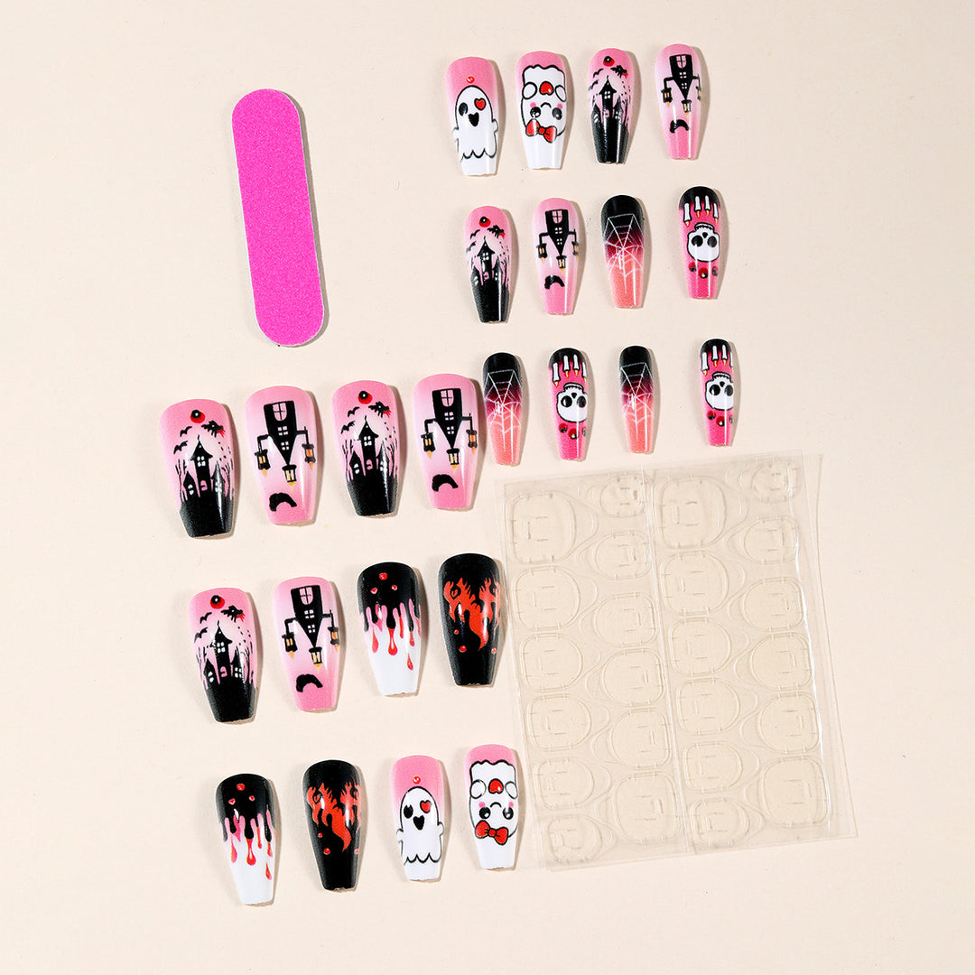 Halloween-Themed Artistic Acrylic Nail Art Extensions Kalsten