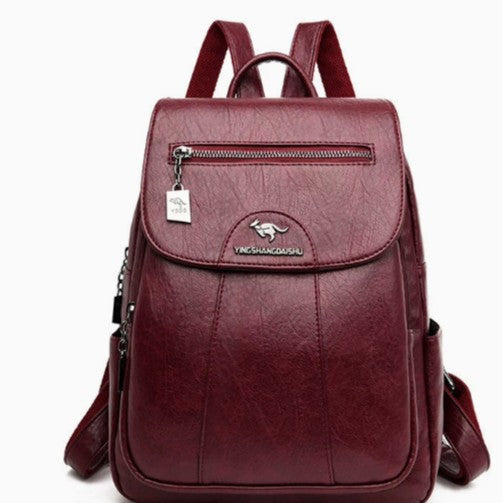Stylish Multi-Pocket Leather Backpack Kalsten