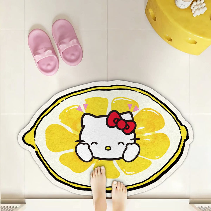 Cartoon Fruit-Themed Bath Mat