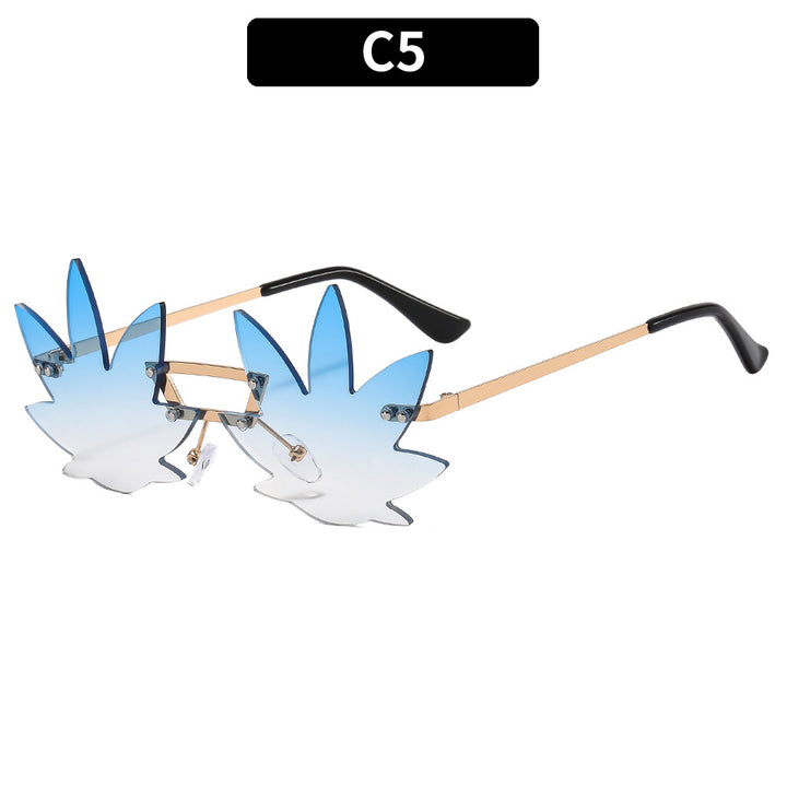 Artistic Leaf-Shaped Sunglasses
