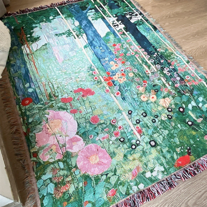 Artistic Nature-Themed Tapestry Blanket