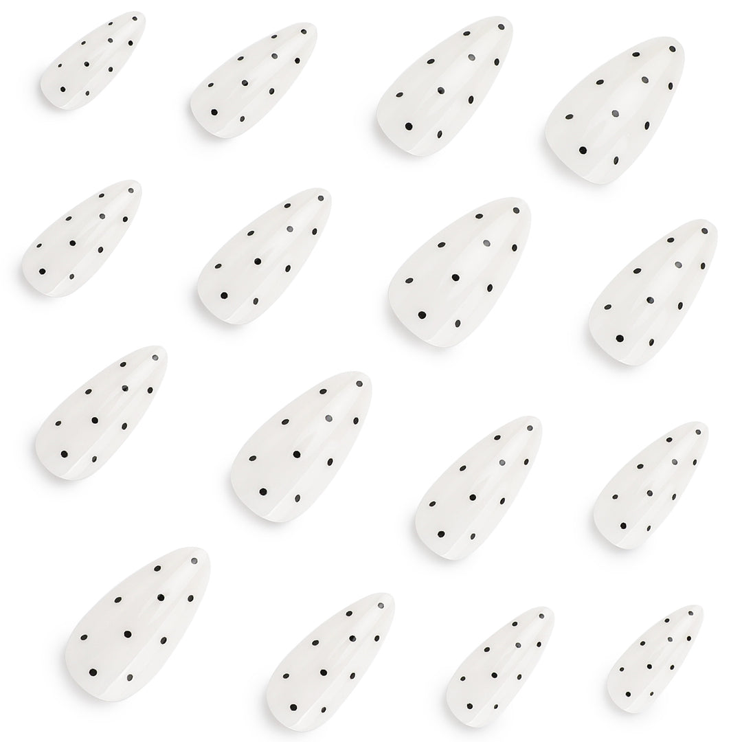 Artful Nail Extensions with Polka Dots Kalsten