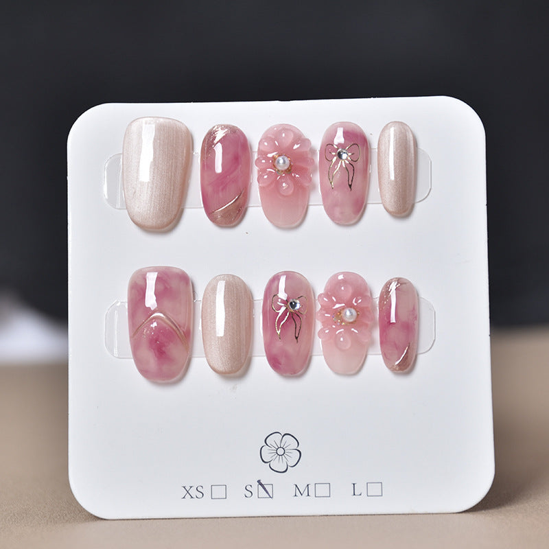 Artistic Gem-Accented Press-On Nail Extensions Kalsten