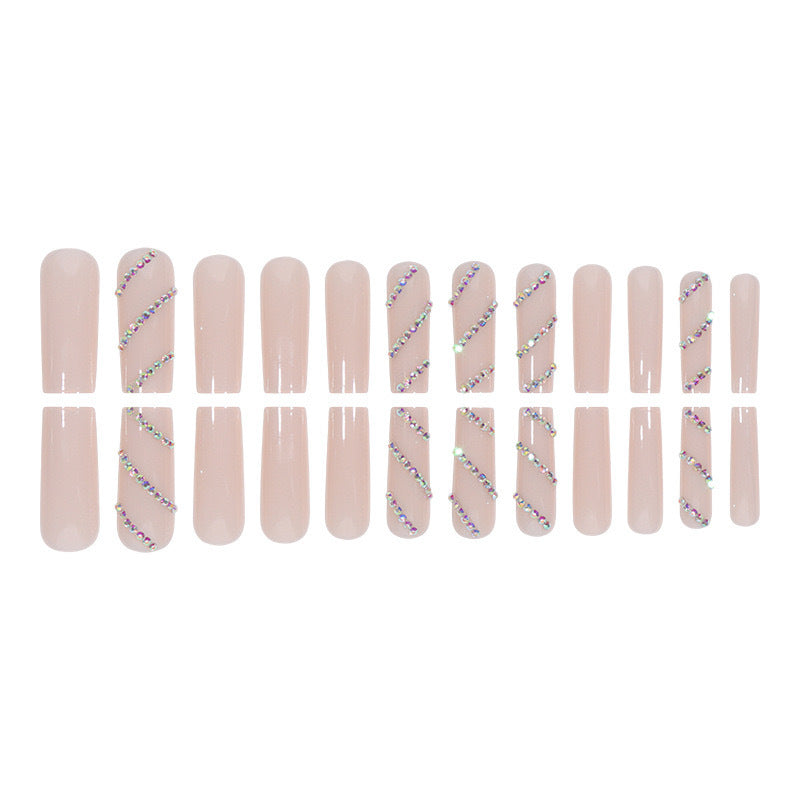 Acrylic nail set with sparkling rhinestone accents Kalsten