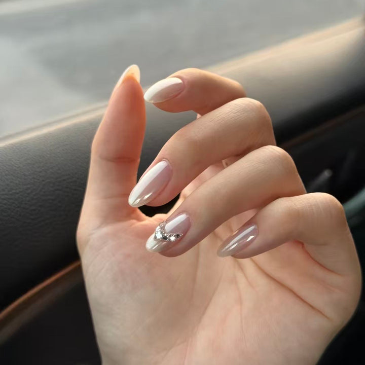 Elegant Decorative Press-On Nail Set with Rhinestone Accents Kalsten