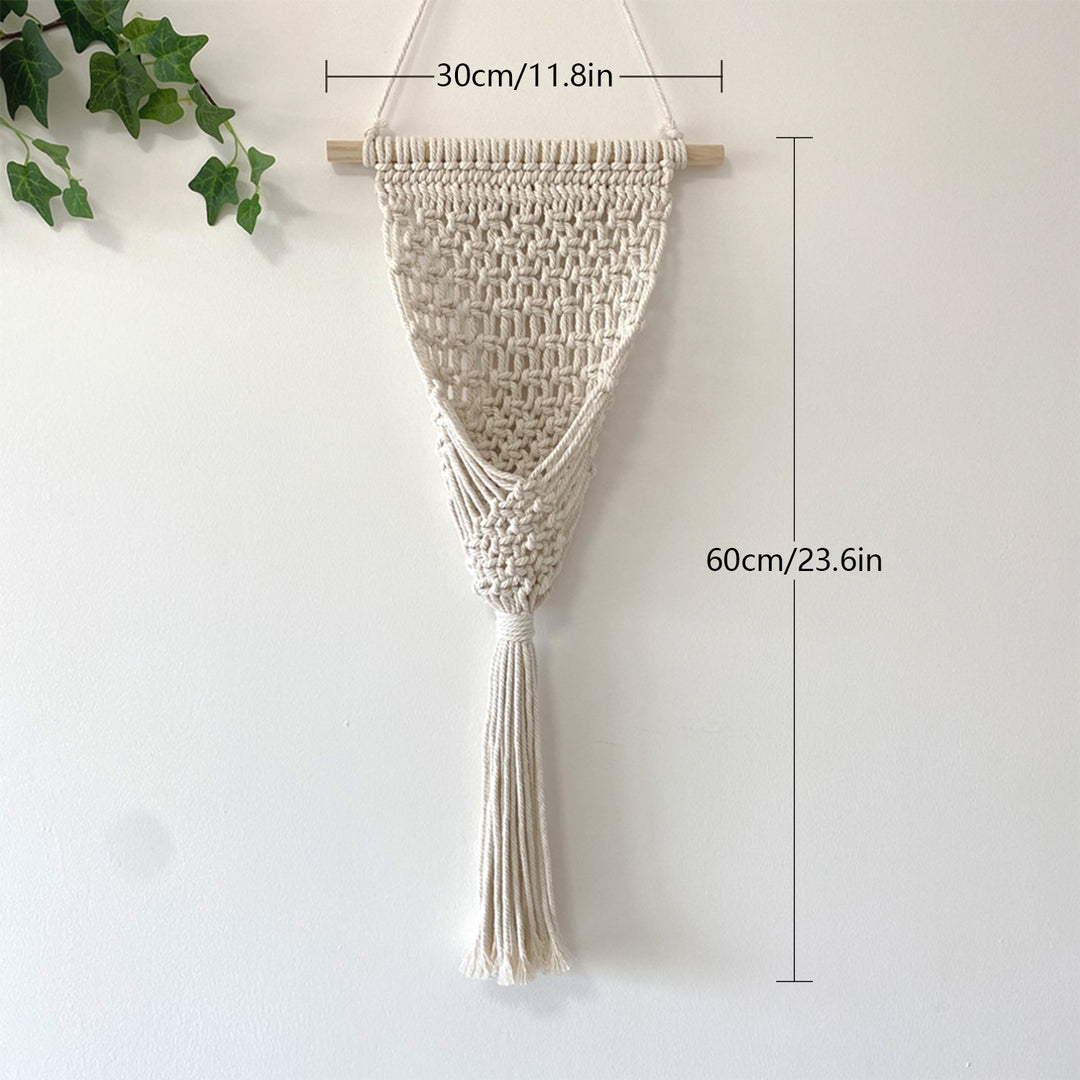 Decorative Macrame Wall Hanging with Elegant Fringed Tassels Kalsten