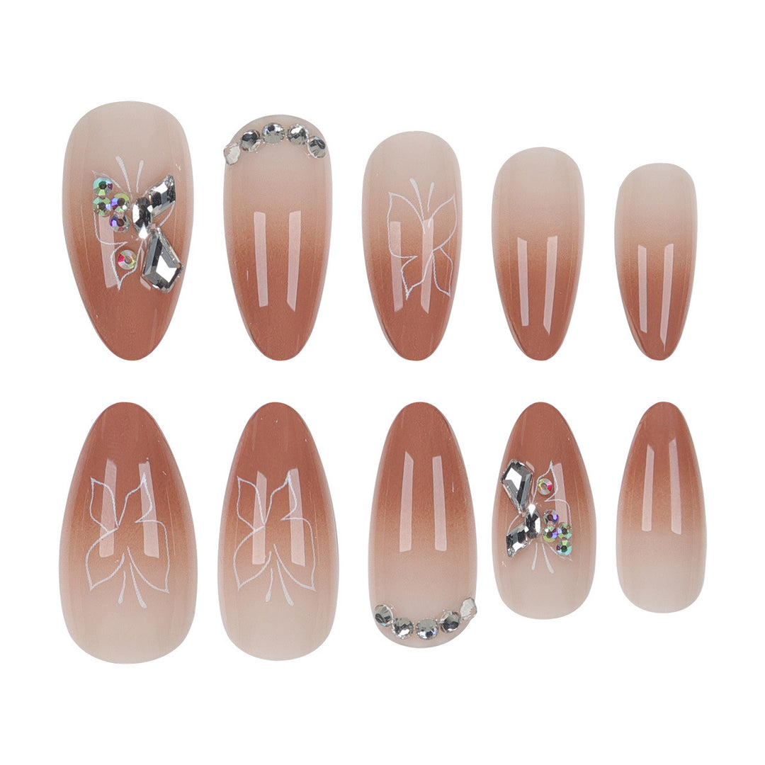 Elegant Stiletto Press-On Nails with Embellished Designs Kalsten