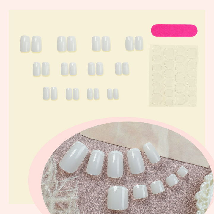 Premium Gel Press-On Nail Set with Elegant French Tip Design Kalsten
