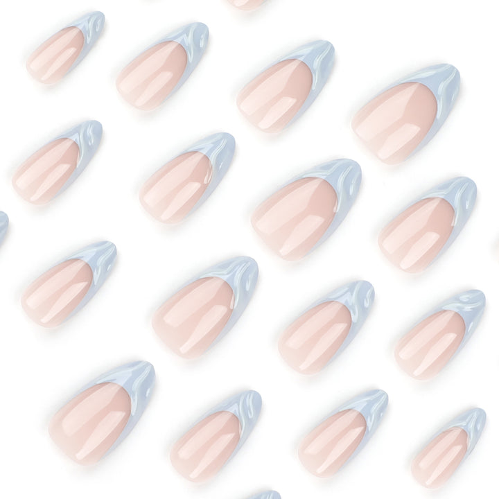 Elegant Nail Extensions with Creative Wave Design Kalsten