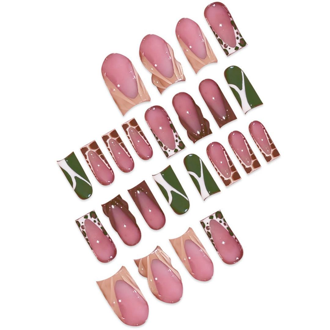 Artistic Press-On Nail Set with Unique Patterns Kalsten