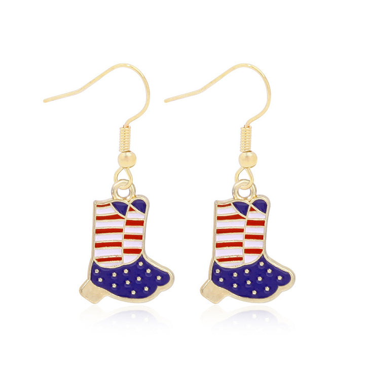 Women's long multi-layer star drop earrings with crystal embellishments and rhodium-plated alloy Kalsten