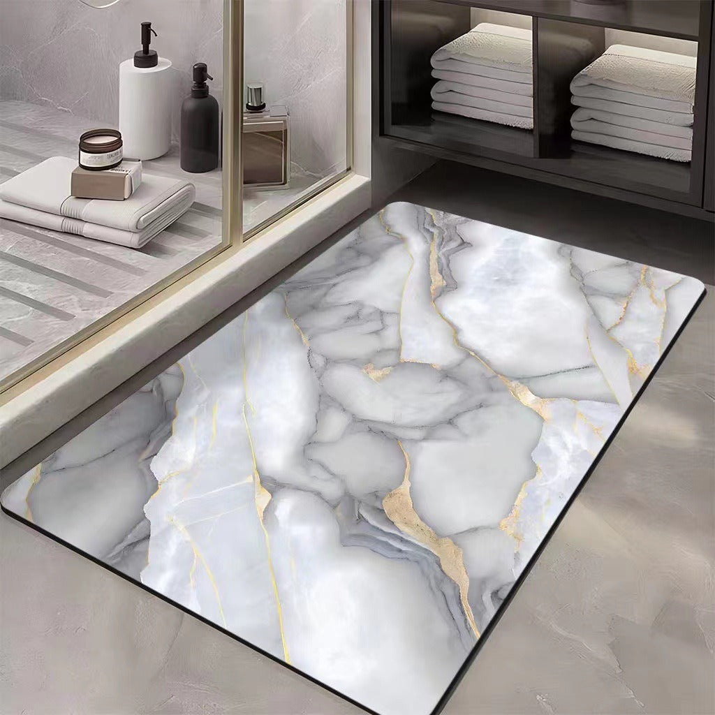 Luxury Marble Print Bath Mat