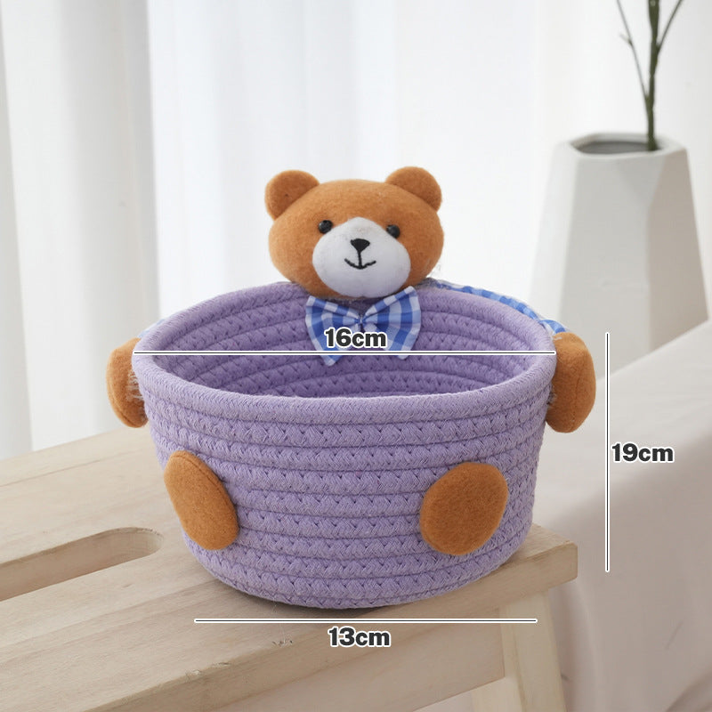 Cozy storage basket with bear motif Kalsten