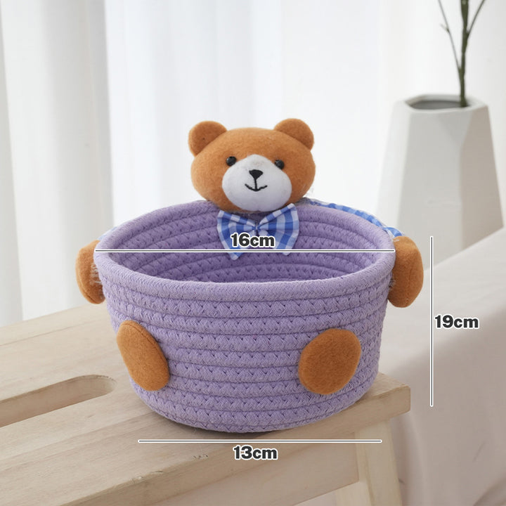 Cozy storage basket with bear motif Kalsten
