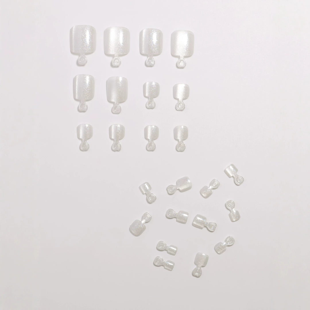 Premium Glittering Pedicure Press-On Nail Set Kalsten