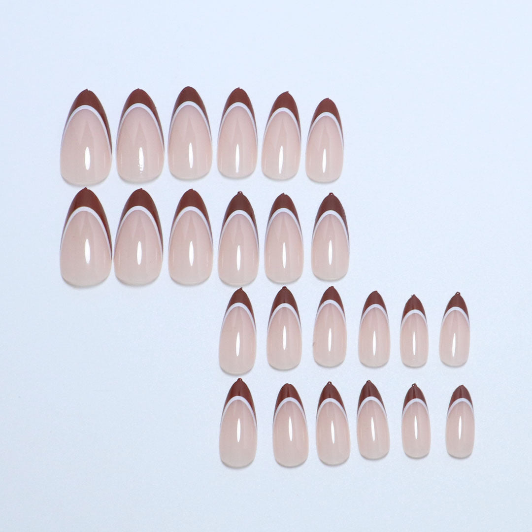 Artistic French Tip Press-On Nails Kalsten