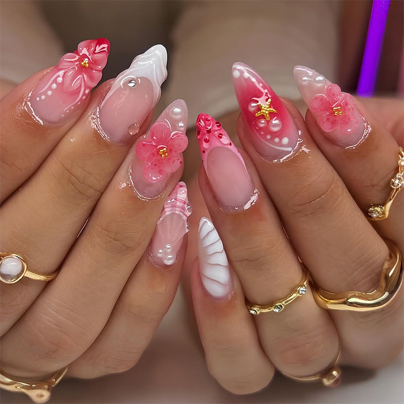 Elegant Floral Design Press-On Nail Set Kalsten