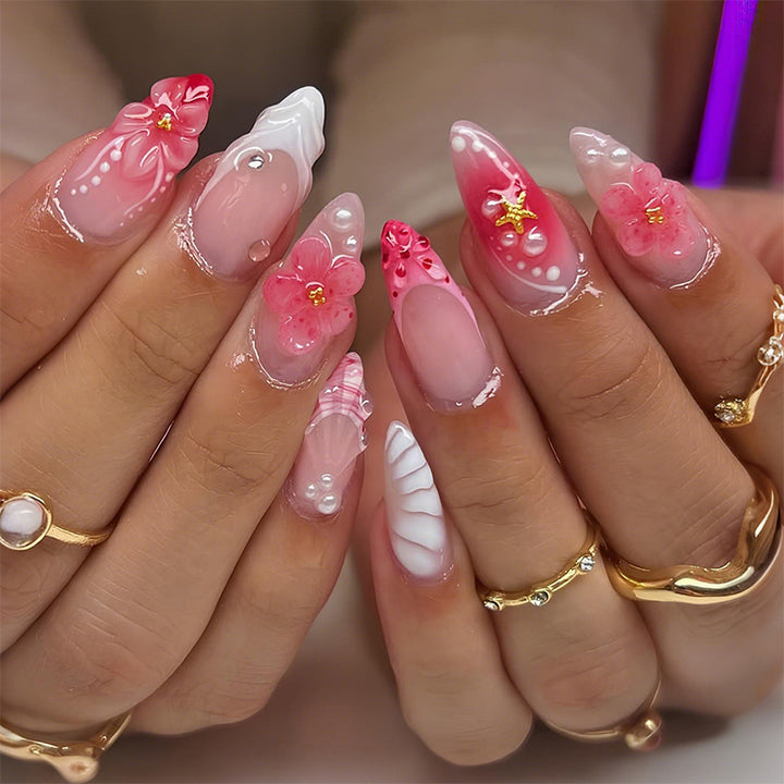 Elegant Floral Design Press-On Nail Set Kalsten