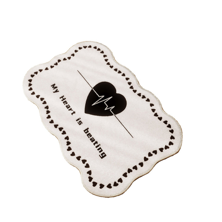 Heart-Themed Plush Bath Mat