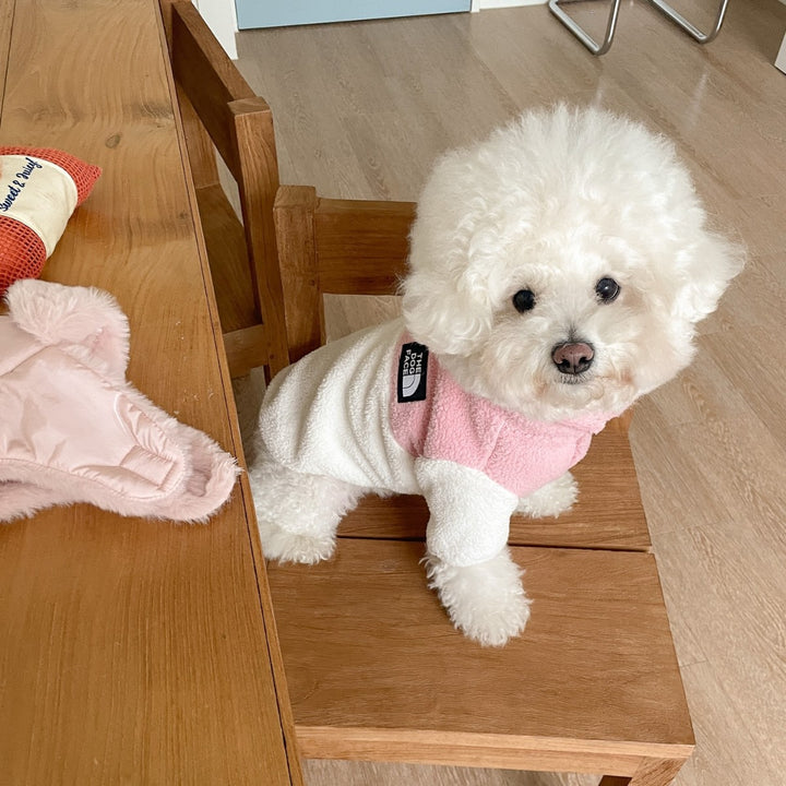 Plush Sherpa Fleece Reversible Dog Hoodie Harness