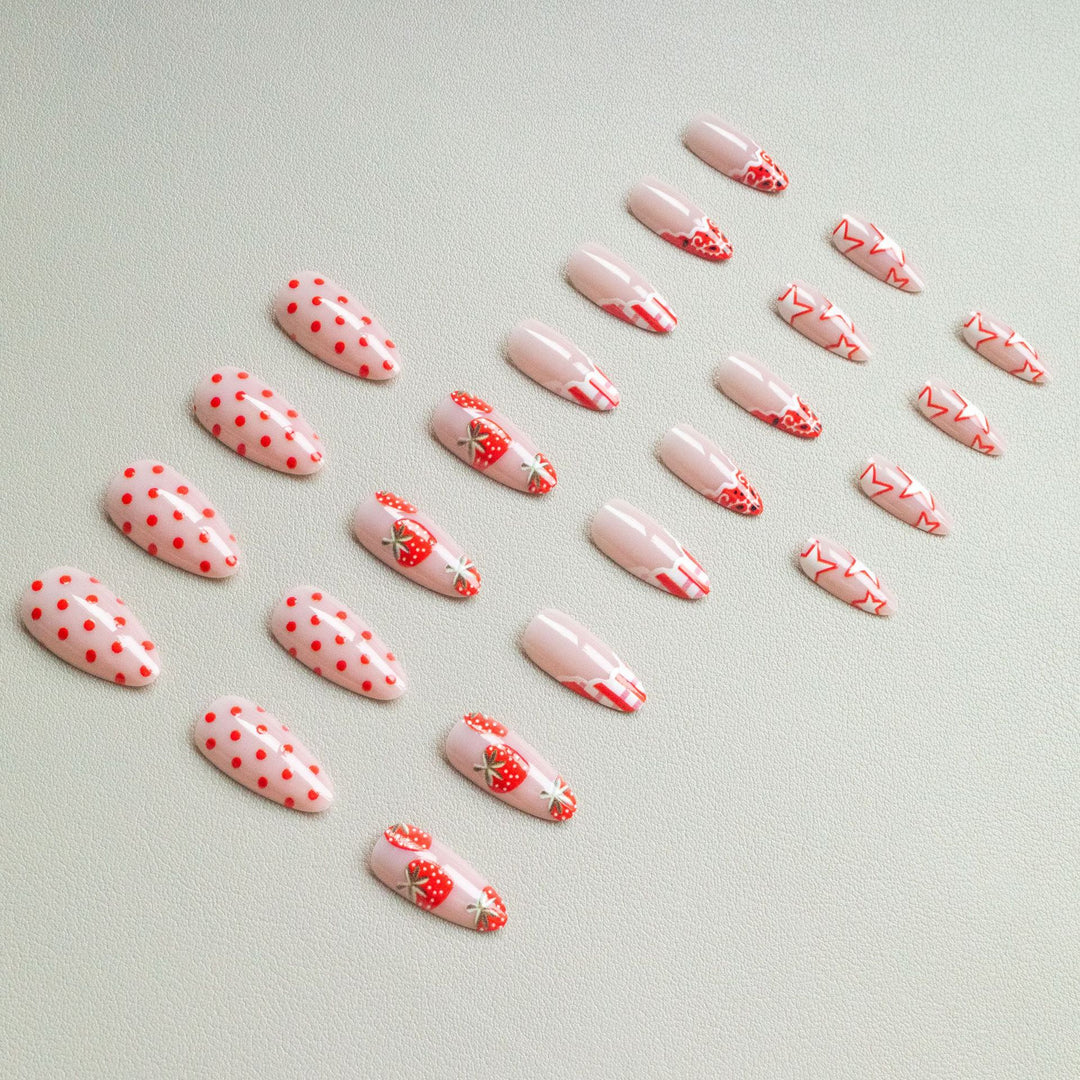 Creative Strawberry Gel Nail Art Set