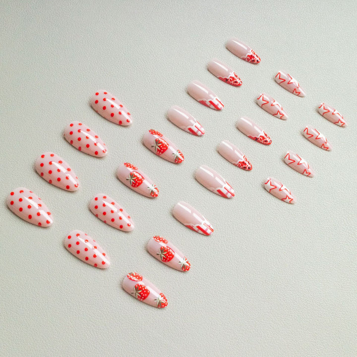 Creative Strawberry Gel Nail Art Set