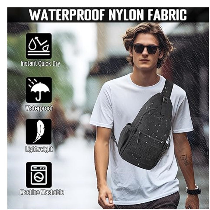 More ergonomic sling backpack with multiple compartments and practical holders Kalsten