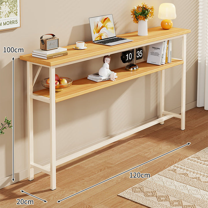 Narrow Industrial Console Table with Slim Profile