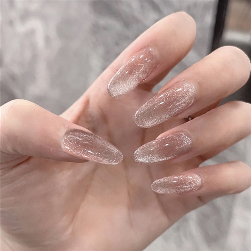 Elegant Glittery Almond-Shaped Press-On Nails