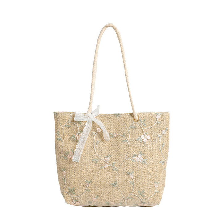 WoEmbroidered Straw Tote Bag Kalsten