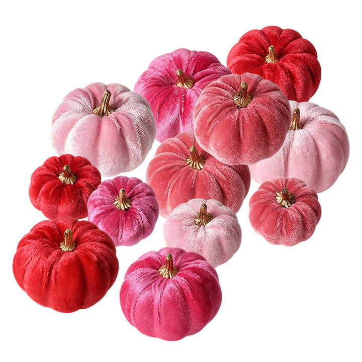 Samt-Deko Pumpkin with decorative metal stem as table ornament