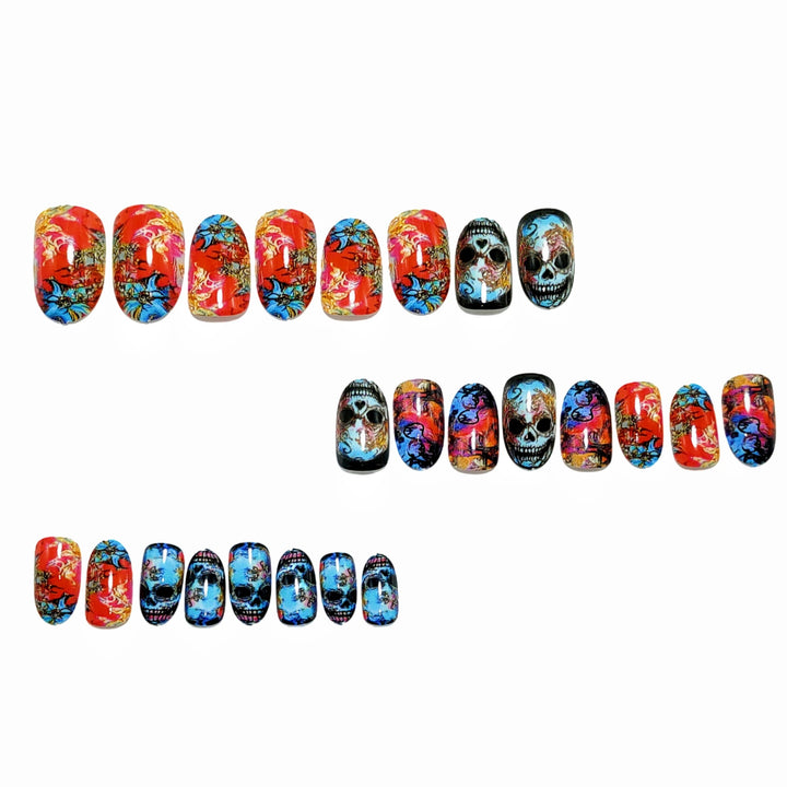Artificial Nails in Extravagant Skull Design Kalsten