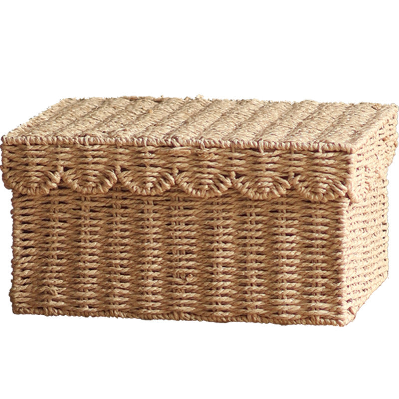 Storage basket with lid and reed design Kalsten