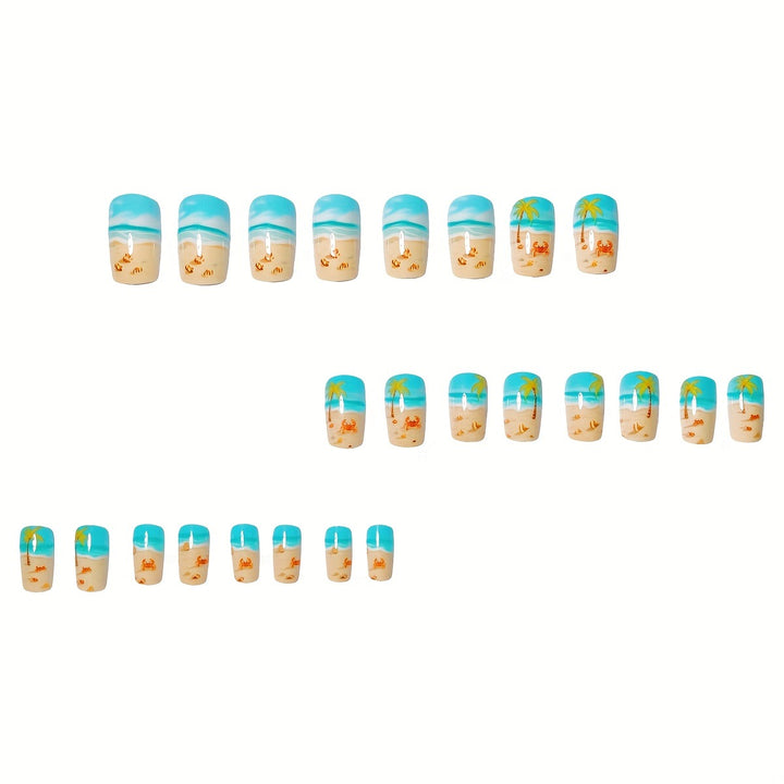 Artificial nails with maritime beach motif Kalsten